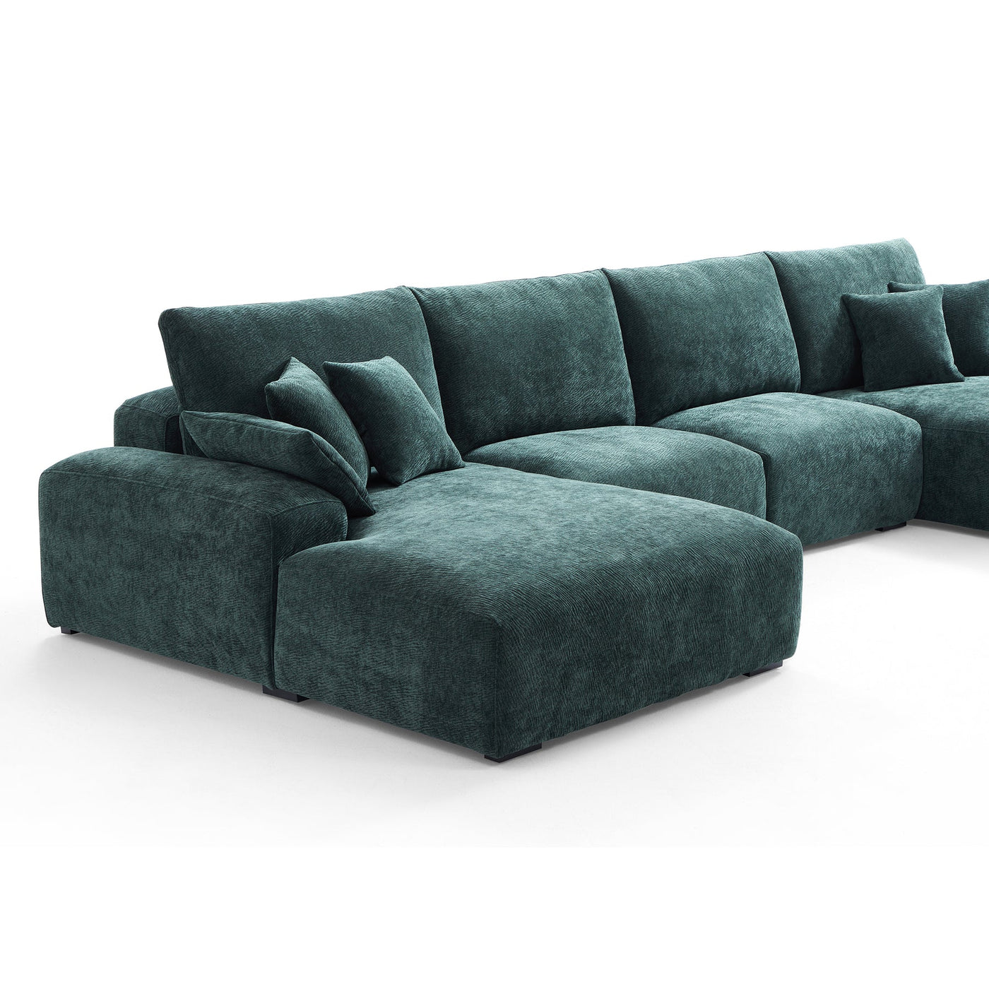 The Empress Navy Blue U Shaped Sectional-Green-161.4"