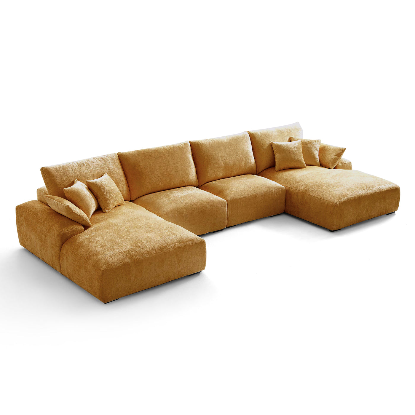 The Empress Yellow U Shaped Sectional-Yellow-161.4"