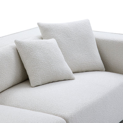 Nordic Modern Creamy Sofa with Ottoman-White