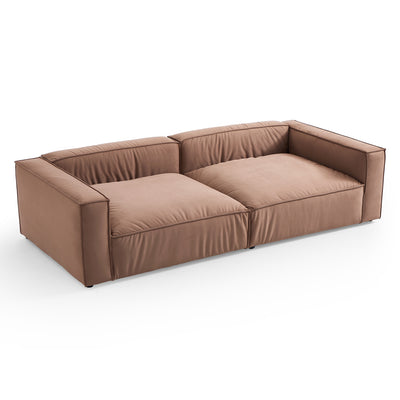 Luxury Minimalist Brown Fabric Daybed Sofa-hidden
