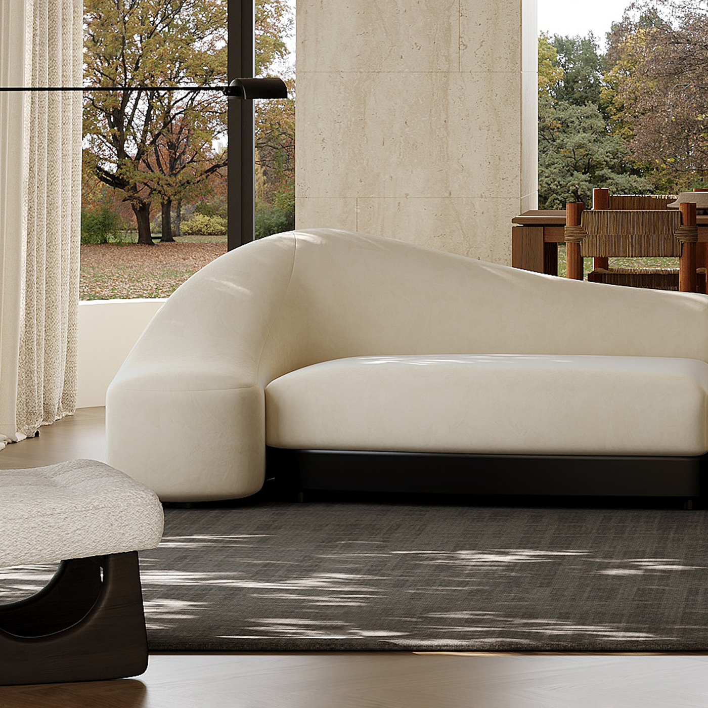 Arcana Curved Premium Velvet Sofa