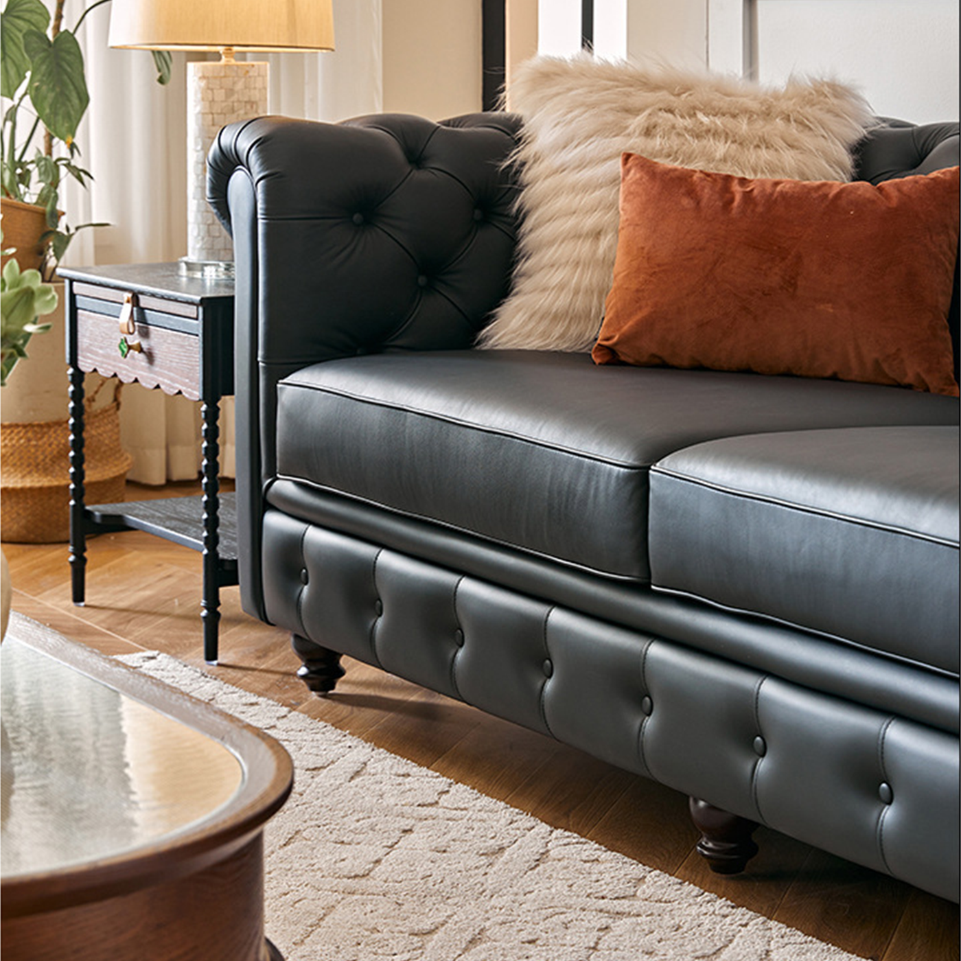 Durango Chesterfield Top Grain Leather Tufted Sofa