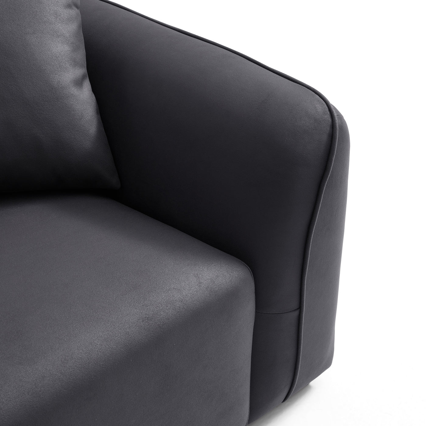 Milano Moda Minimalist Black Sofa-Black