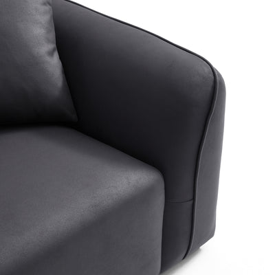 Milano Moda Minimalist Black Sofa-Black