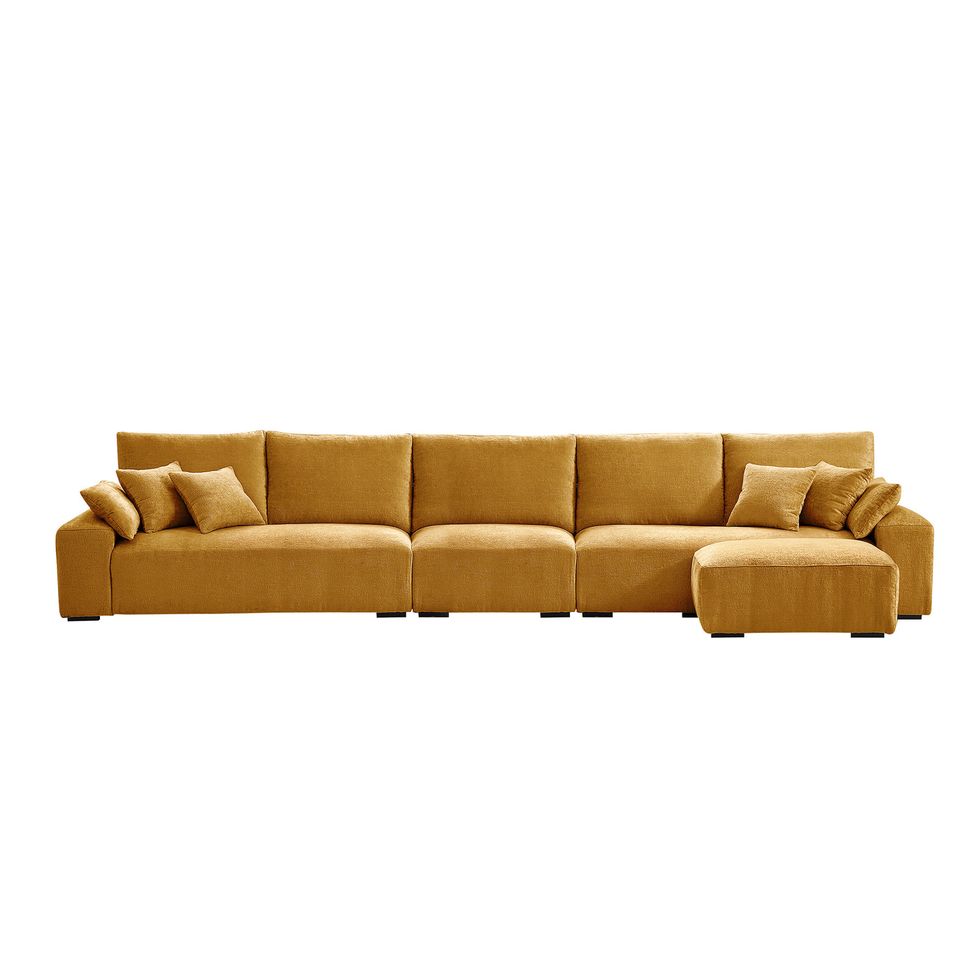 The Empress Beige Sofa and Ottoman-Yellow-175.6"