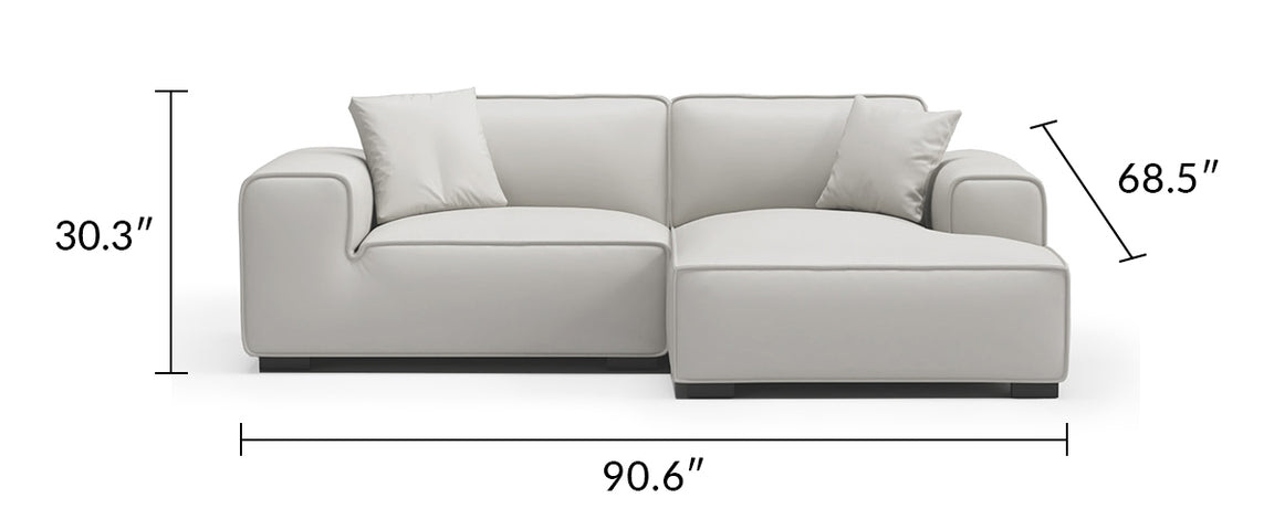 Domus Modular Black Leather Sectional Sofa