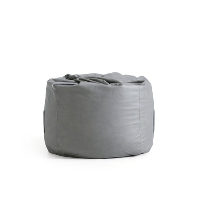 Litton Gray Leathaire Bean Bag-Light Gray