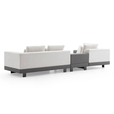 Connery Minimalist Blue Sectional-White-147.0″