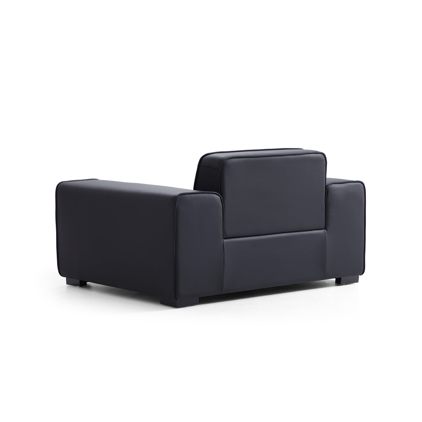 Domus Modular Beige Leather Armchair-Black