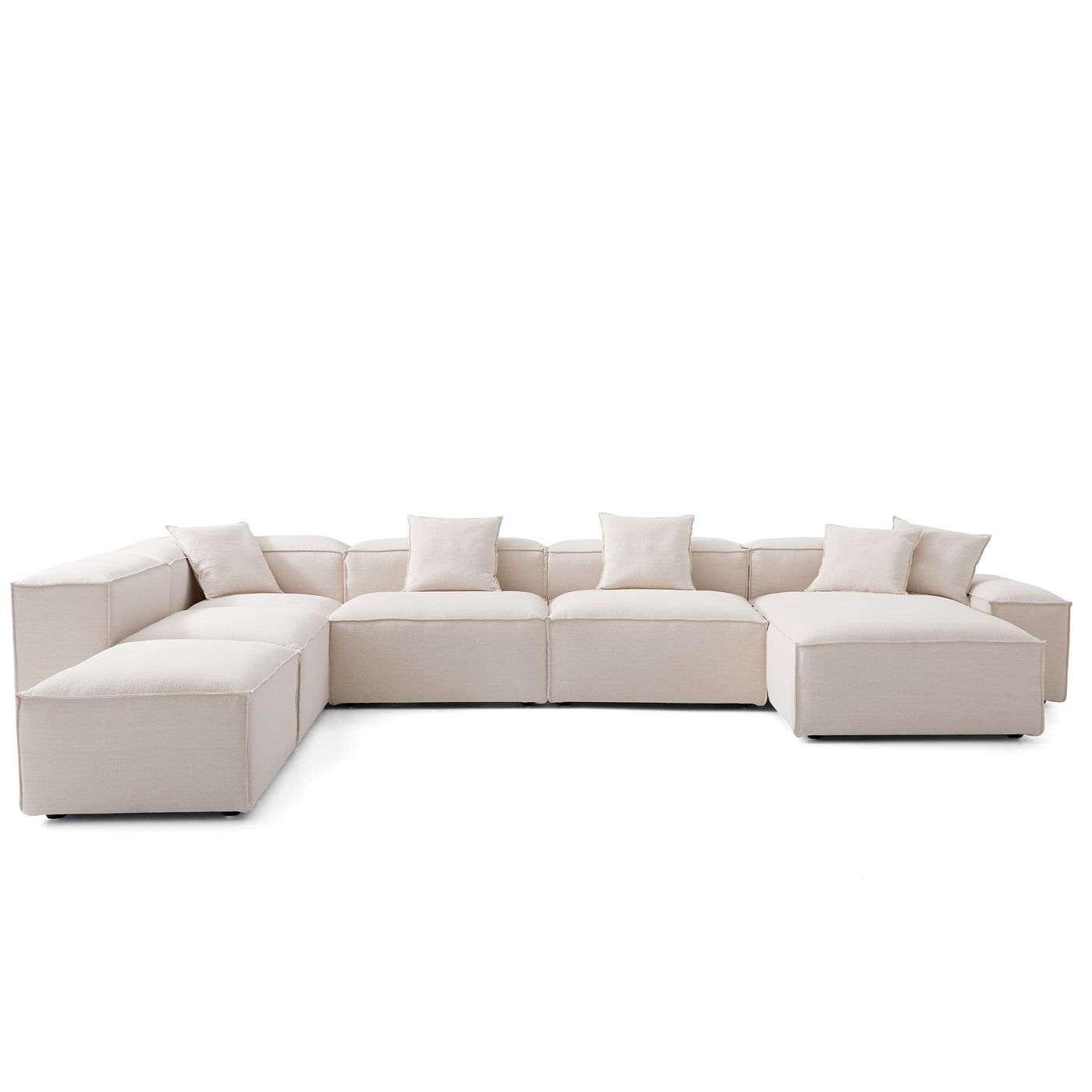 Freedom Modular Khaki Open End Sectional Sofa-Khaki-181.1"-Low