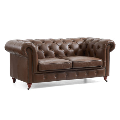 Durango Chesterfield Brown Top Grain Leather Tufted Sofa-hidden
