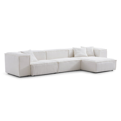 Freedom Modular Khaki Sectional Sofa-White-High-143.7″