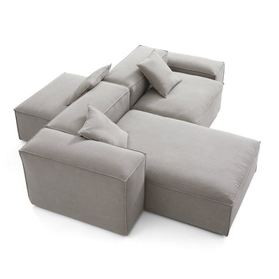 Freedom Modular Double Sided Sectional Sofa-New Gray-106.3"-Low & High