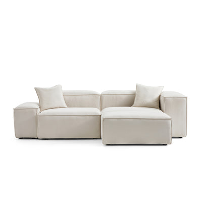 Freedom Modular Sofa with Ottoman-Beige-106.3"-Low & High