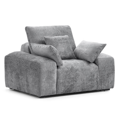 The Empress Beige Armchair-Gray-45.3"