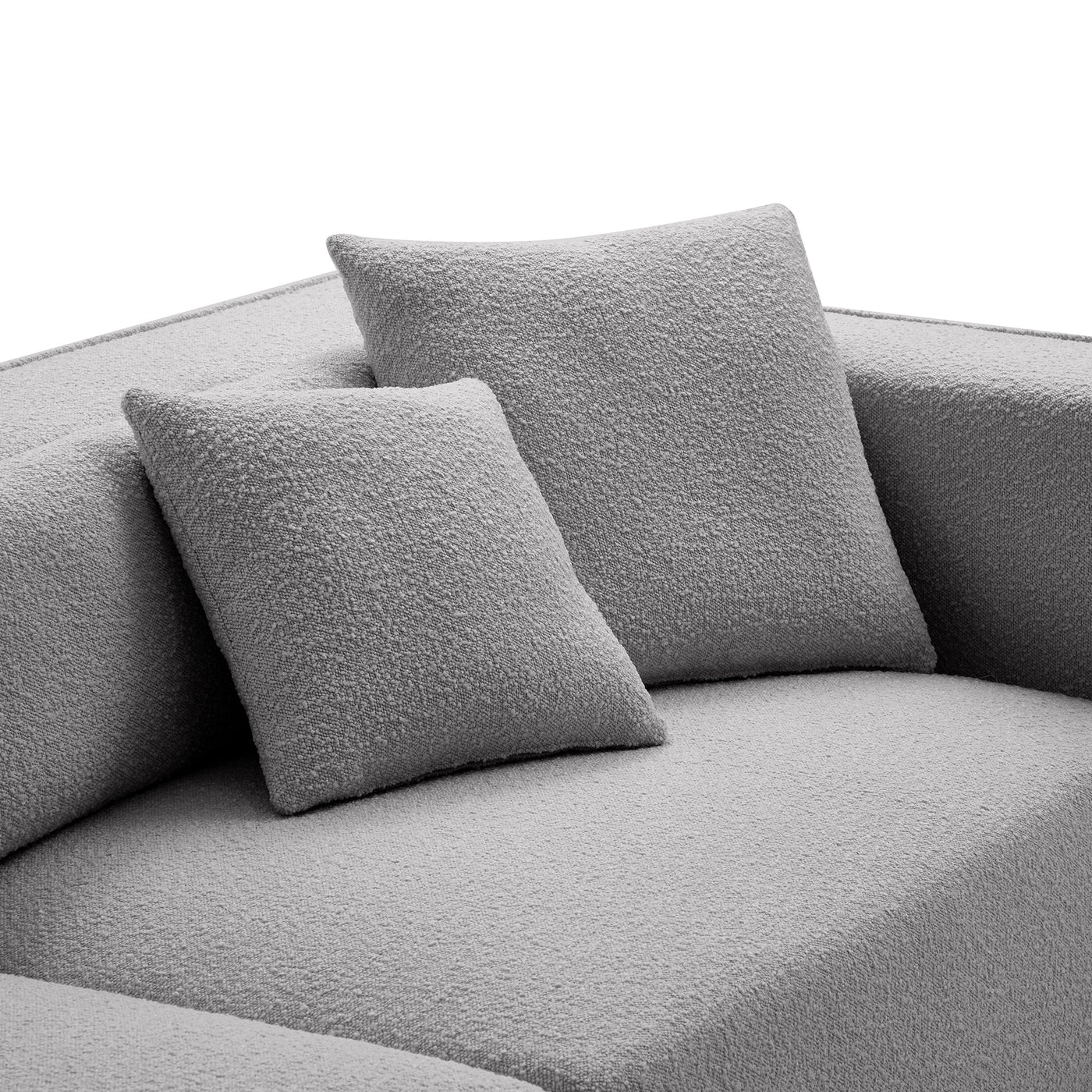 Nordic Modern Gray Sofa with Ottoman-Gray