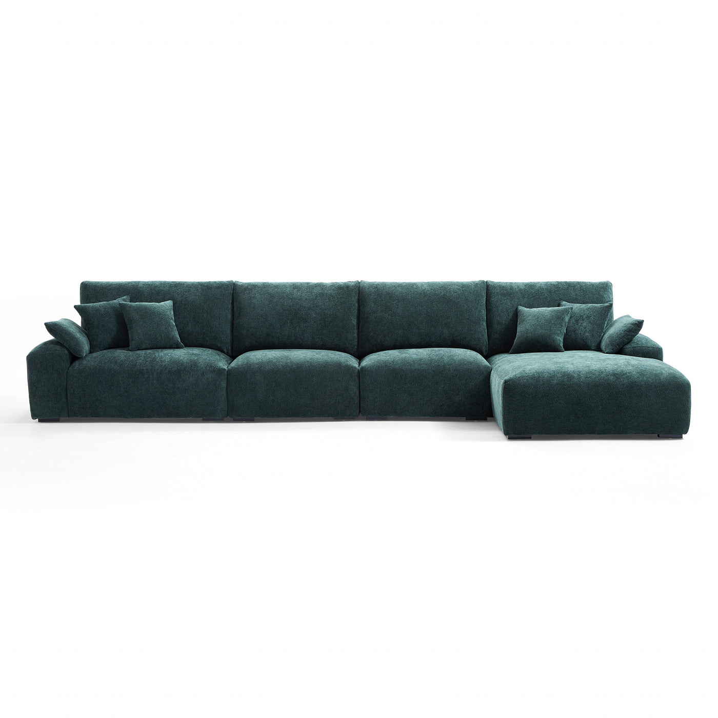 The Empress Green Sectional-Green-169.3″-Facing Right