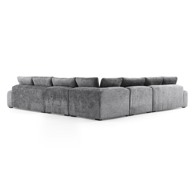 The Empress Camel Corner Sectional Sofa-Gray-144.9"