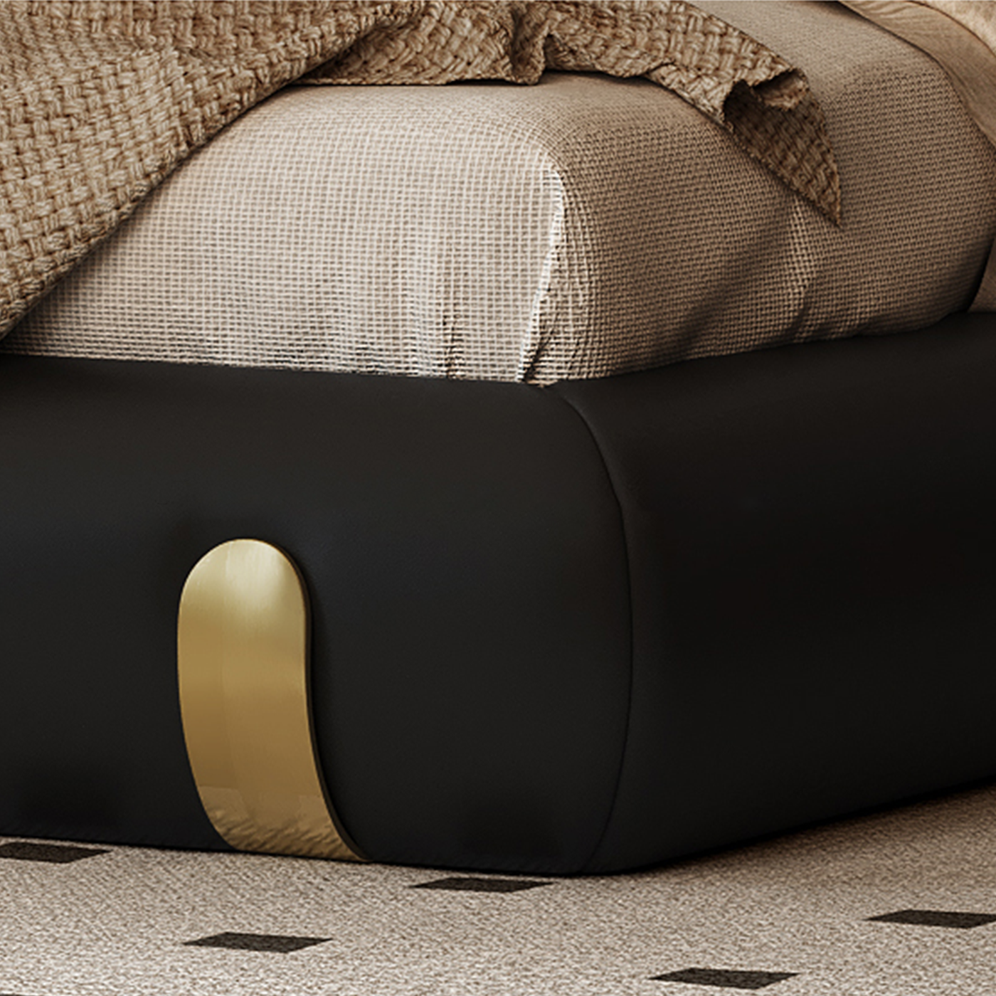 Aurelius Midnight Leather Bed