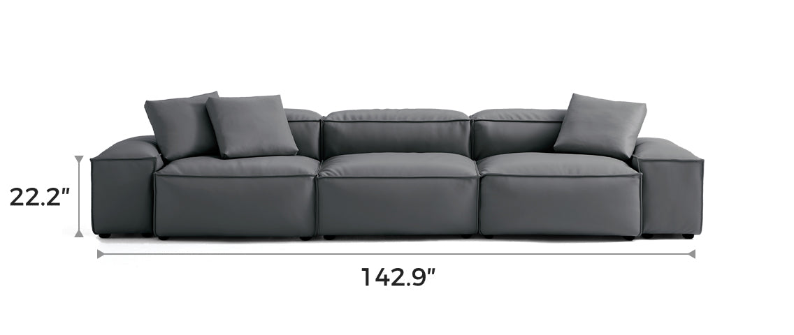 Flex Modular Dark Gray Genuine Leather Sofa