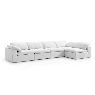 Tender Wabi Sabi Sand L Shaped Sectional-White-165.4"