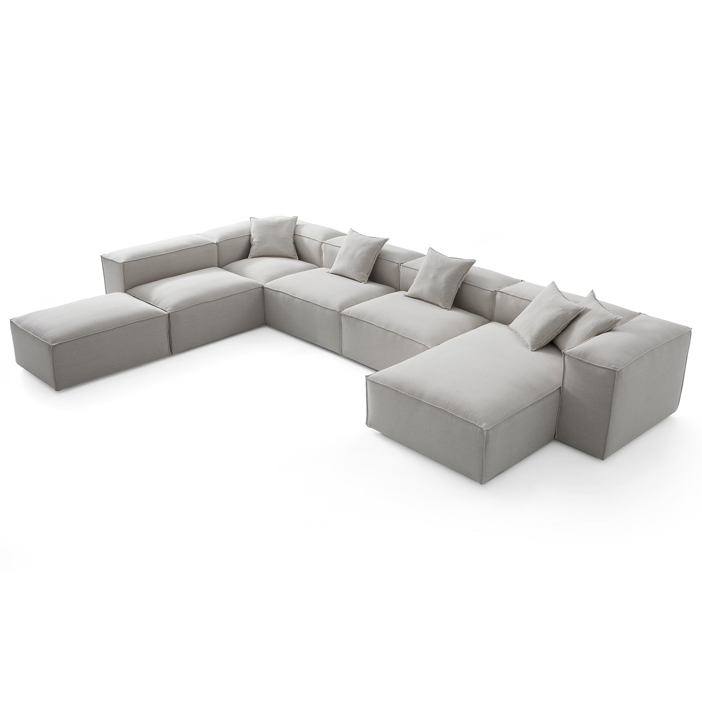 Freedom Modular Gray Open End Sectional Sofa-Gray-181.1"-High