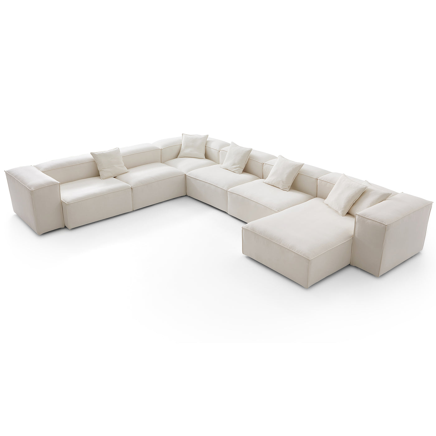 Freedom Modular Beige U Shaped Sectional Sofa-Beige-181.1"-High