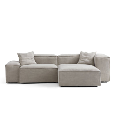 Freedom Modular New Gray Sectional Sofa-Sand-106.3"-Low & High