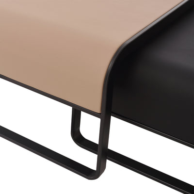 Duet coffee table set-39.4″ & 31.5″-Khaki & Black