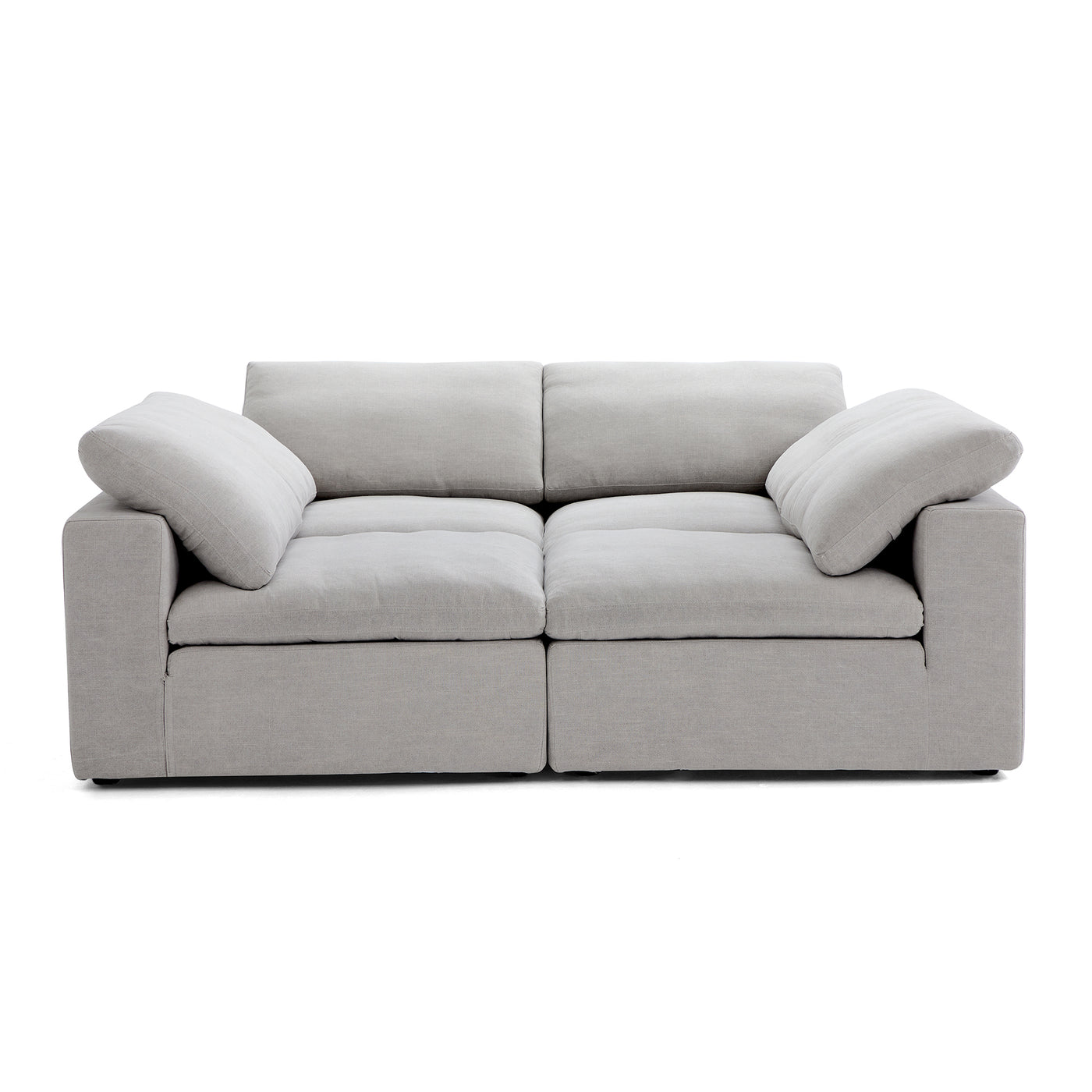 Tender Wabi Sabi Light Gray Sofa Bed-Gray-90.6"