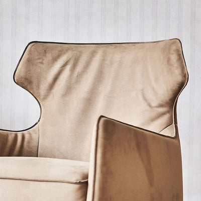 Hippo Camel Suede Accent Chair-Camel