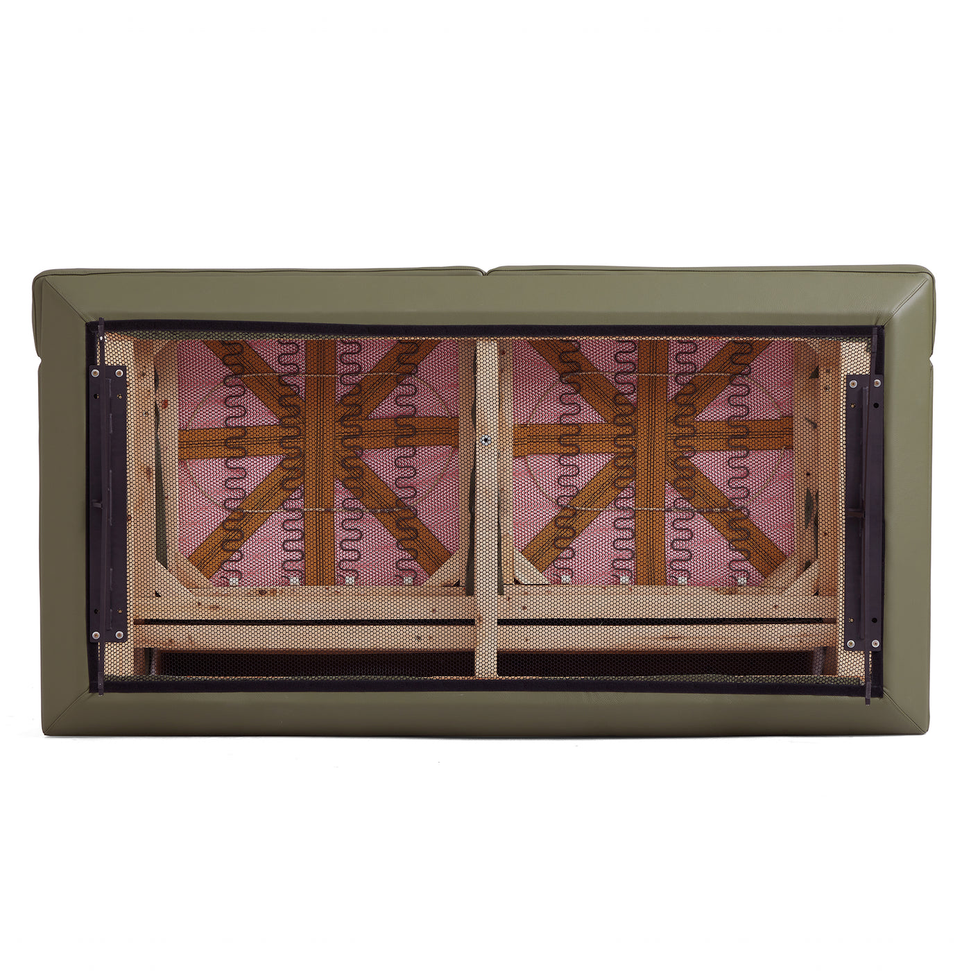 Olivia Top Grain Genuine Leather Sofa-Olive