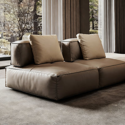 Sugar Cube Leather Sectional
