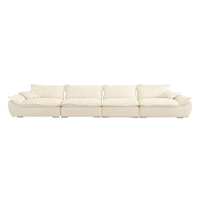 Raisa Vintage Leather Sailboat Sofa-Beige