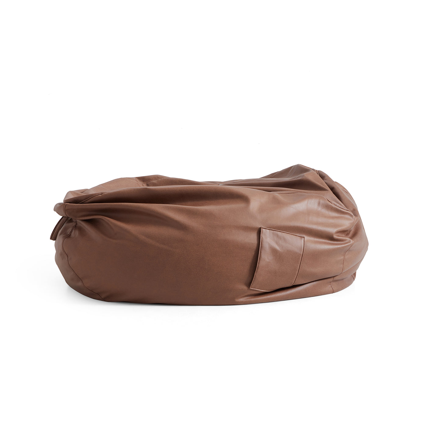 Litton Gray Leathaire Bean Bag-Brown