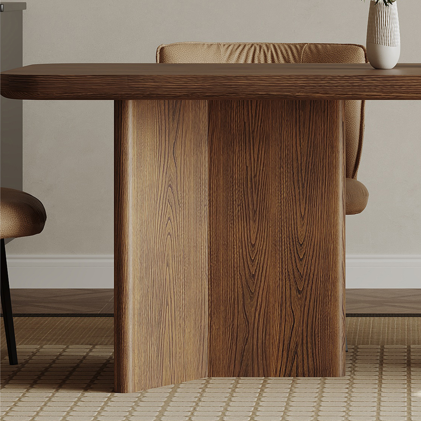 Orin Rounded-Edge Walnut Dining Table