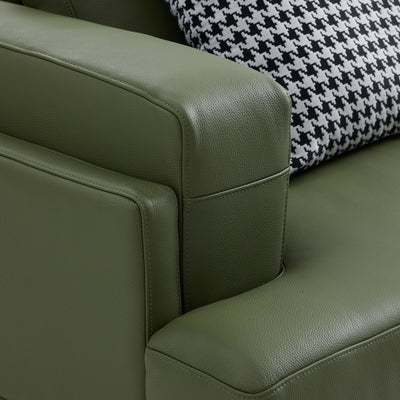 Olivia Green Top Grain Genuine Leather Sofa