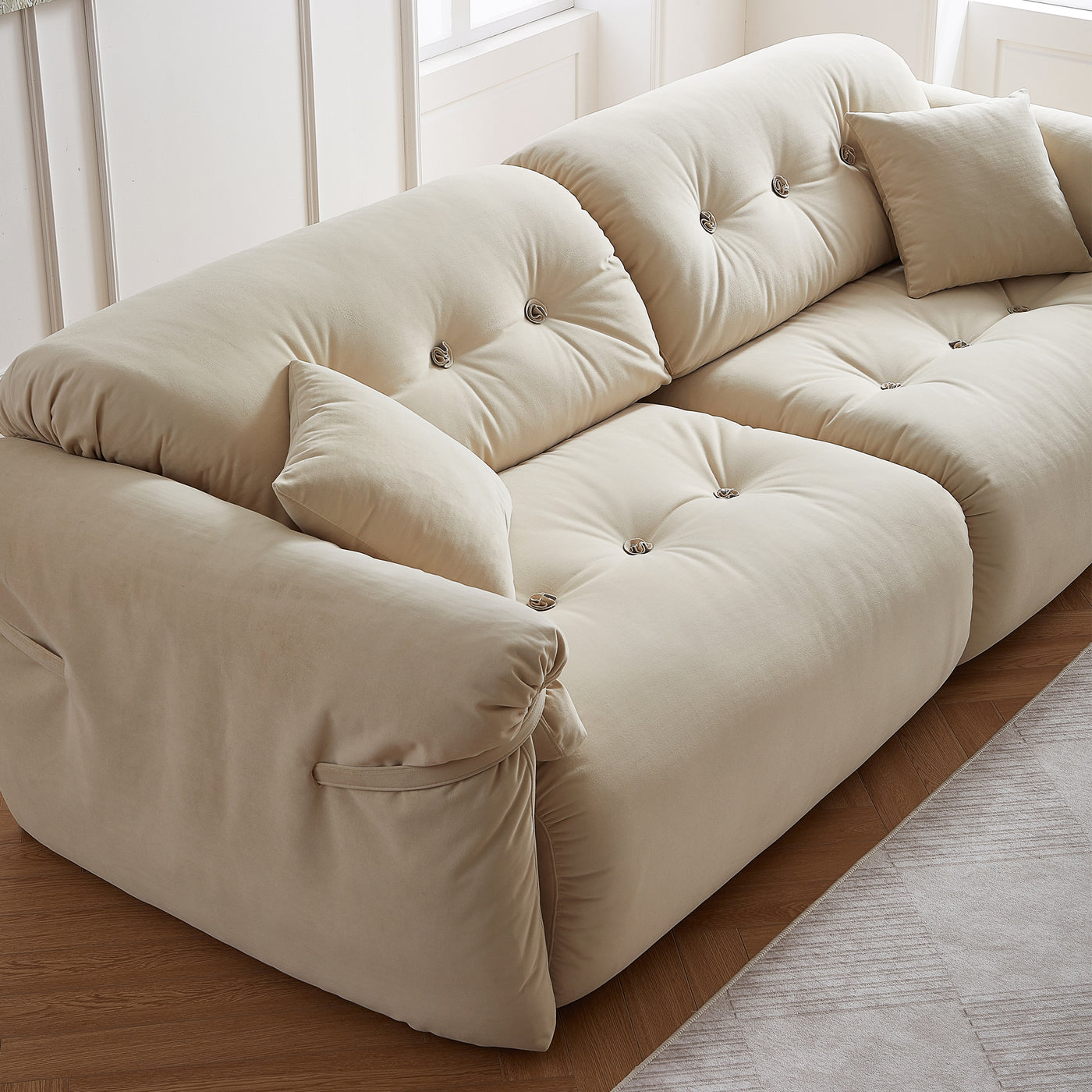 Butter Tufted Sofa-Khaki