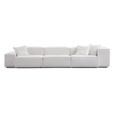 Freedom Modular Gray Sofa-White-Low&High-143.7″