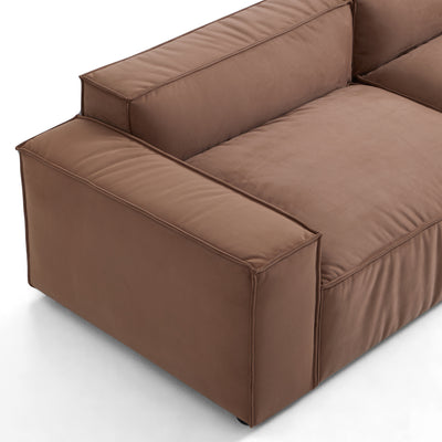 Luxury Minimalist Brown Fabric Sofa-Brown