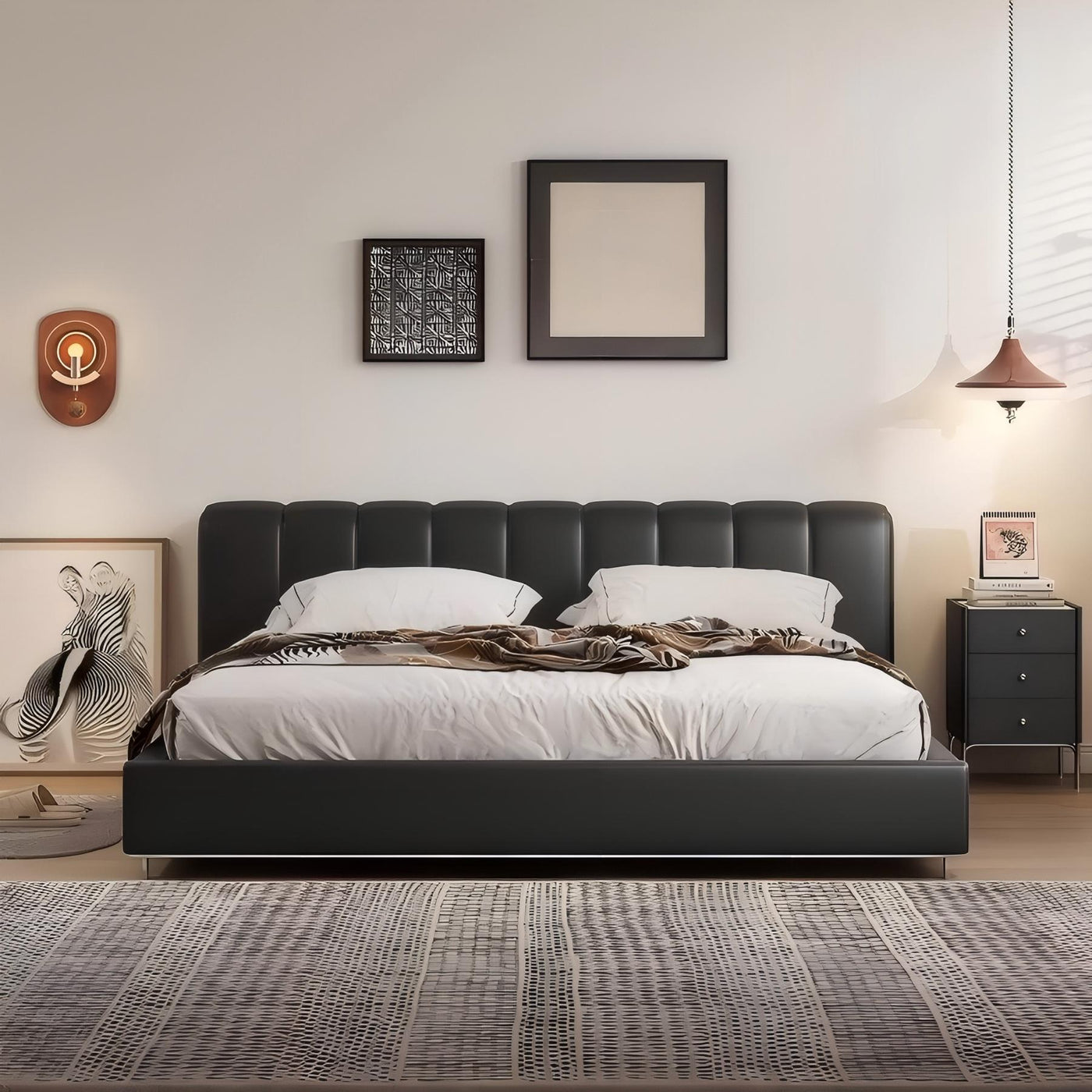 Bitter Chocolate Leather Bed