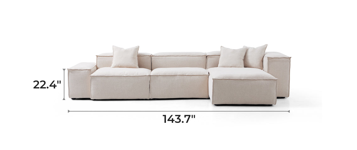 Freedom Modular Khaki Double-Sided Sectional Sofa