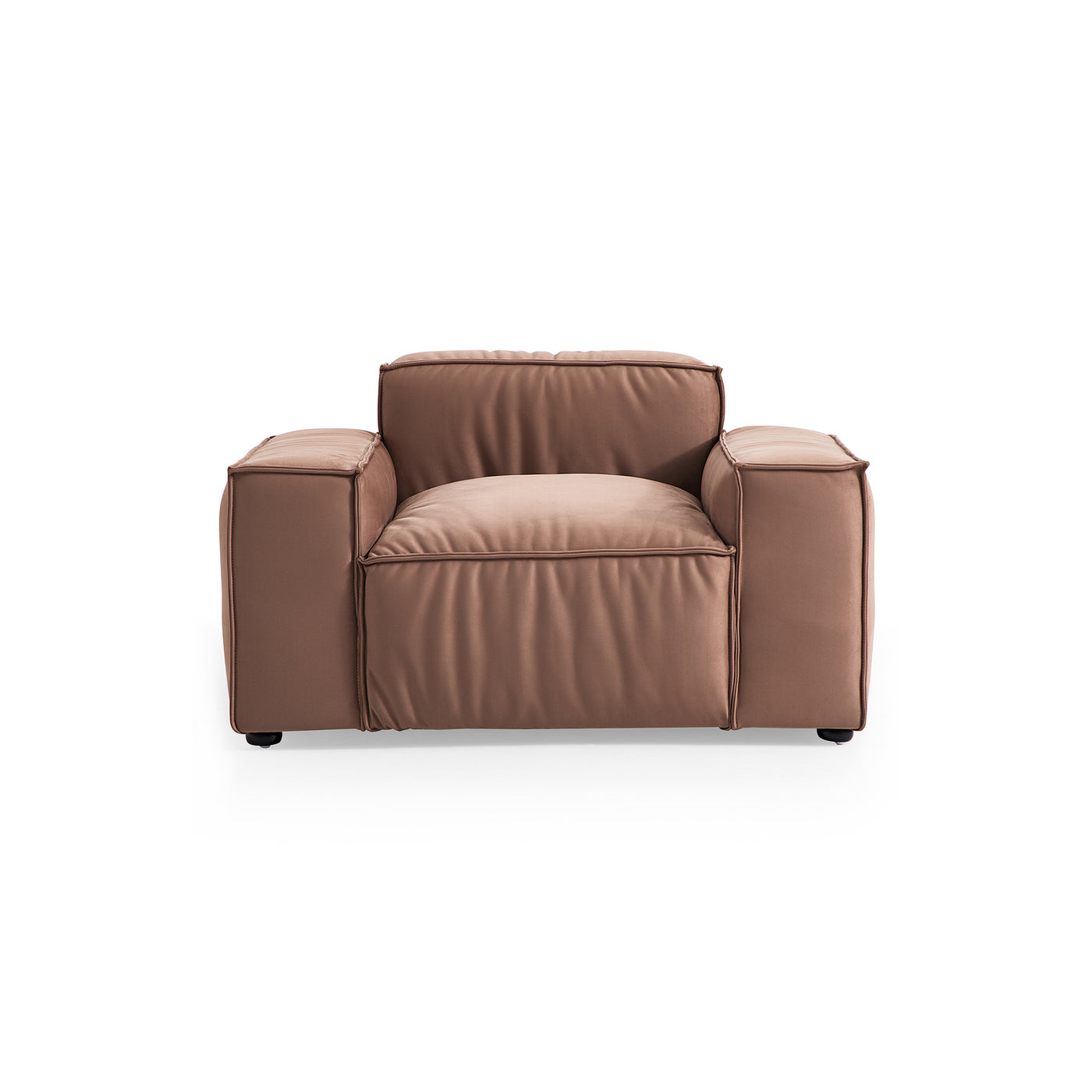 Luxury Minimalist Brown Fabric Armchair-hidden