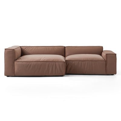 Luxury Minimalist Brown Fabric Sectional Set-Brown-106.2"-Facing Left