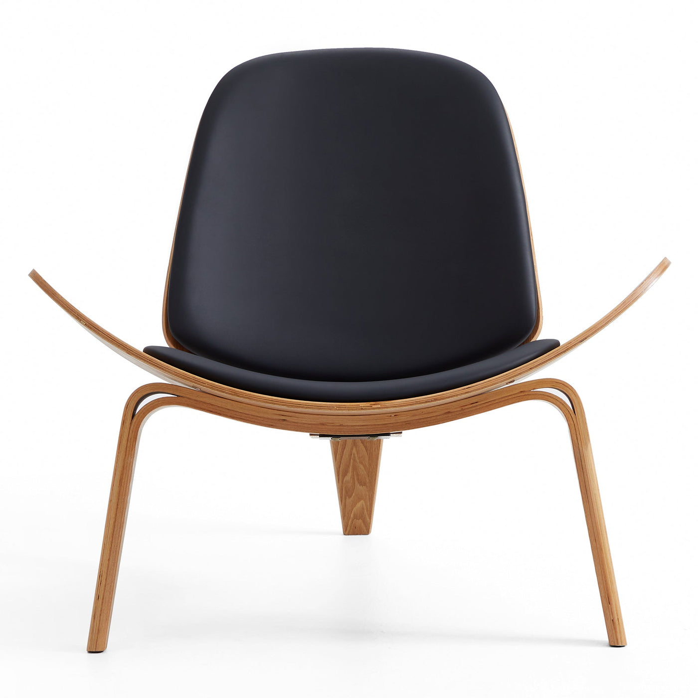 Mermaid Wegner Brown Shell Chair-Black