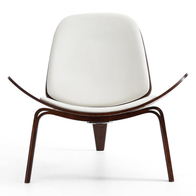 Mermaid Wegner Brown Shell Chair-White