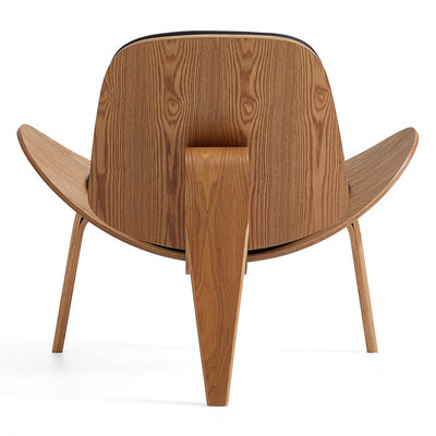 Mermaid Wegner Brown Shell Chair-Black