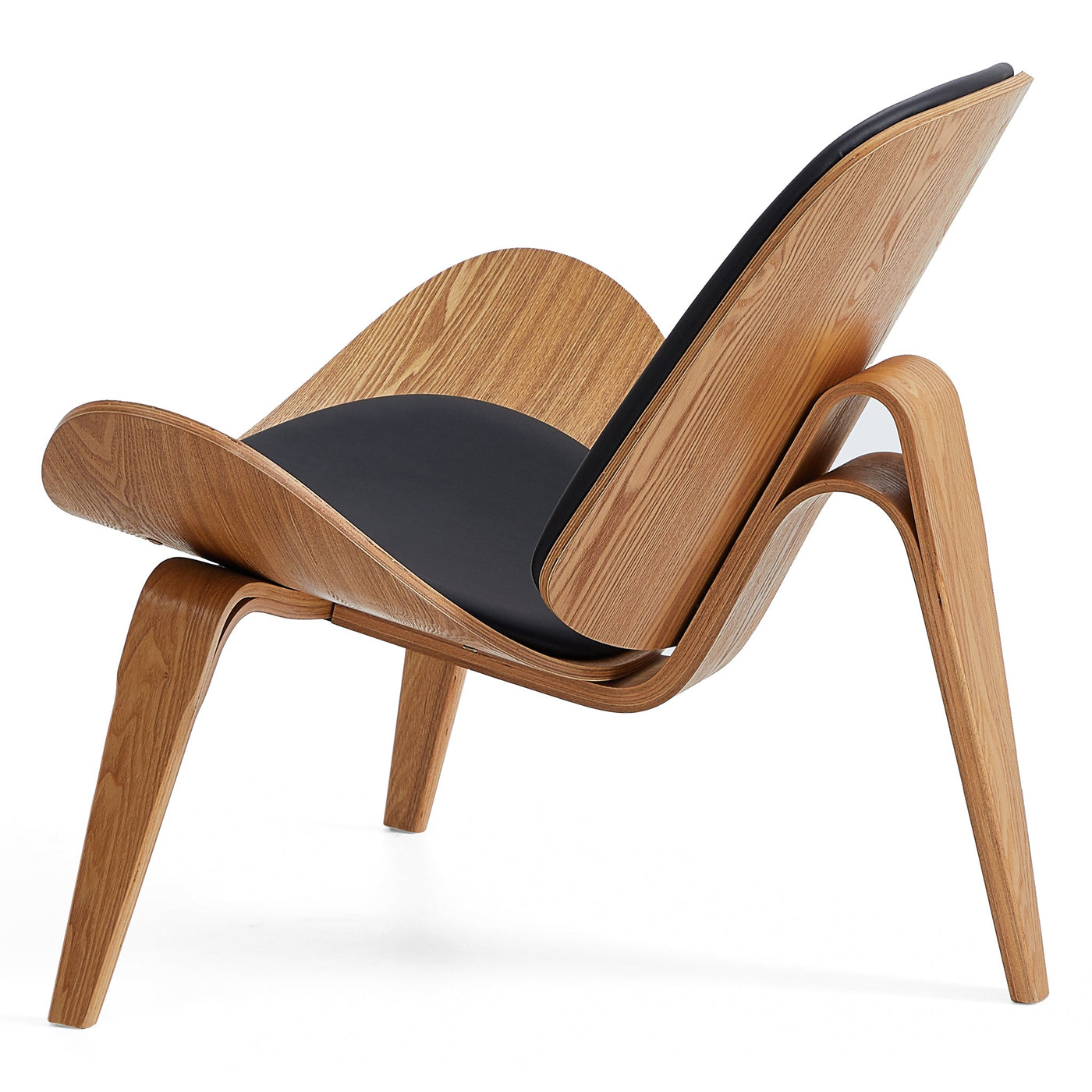 Mermaid Wegner Brown Shell Chair-Black