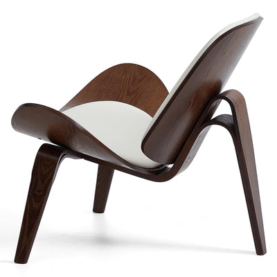 Mermaid Wegner Brown Shell Chair-White