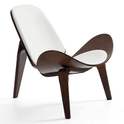 Mermaid Wegner Brown Shell Chair-White